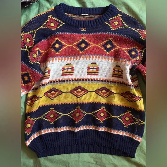 Colorful Geometric Pattern Sweater - Picture 4 of 6